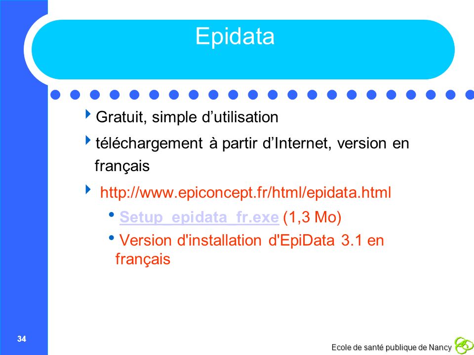 epidata 3.1 en français